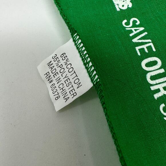 SOS Save Our Sabino Canyon Tucson Arizona 14" Square Handkerchief Green White - Picture 3 of 3